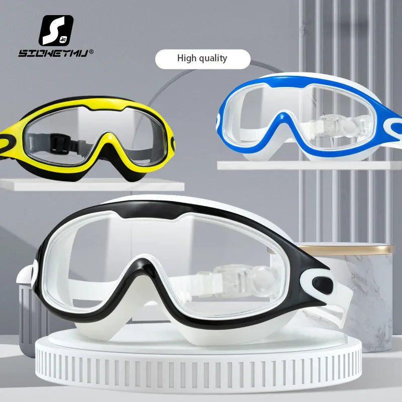 Swimming Glasses Adult Men and Women High-definition Waterproof  Anti-fog Swimming Goggles Flat Big Frame Swimming Goggles