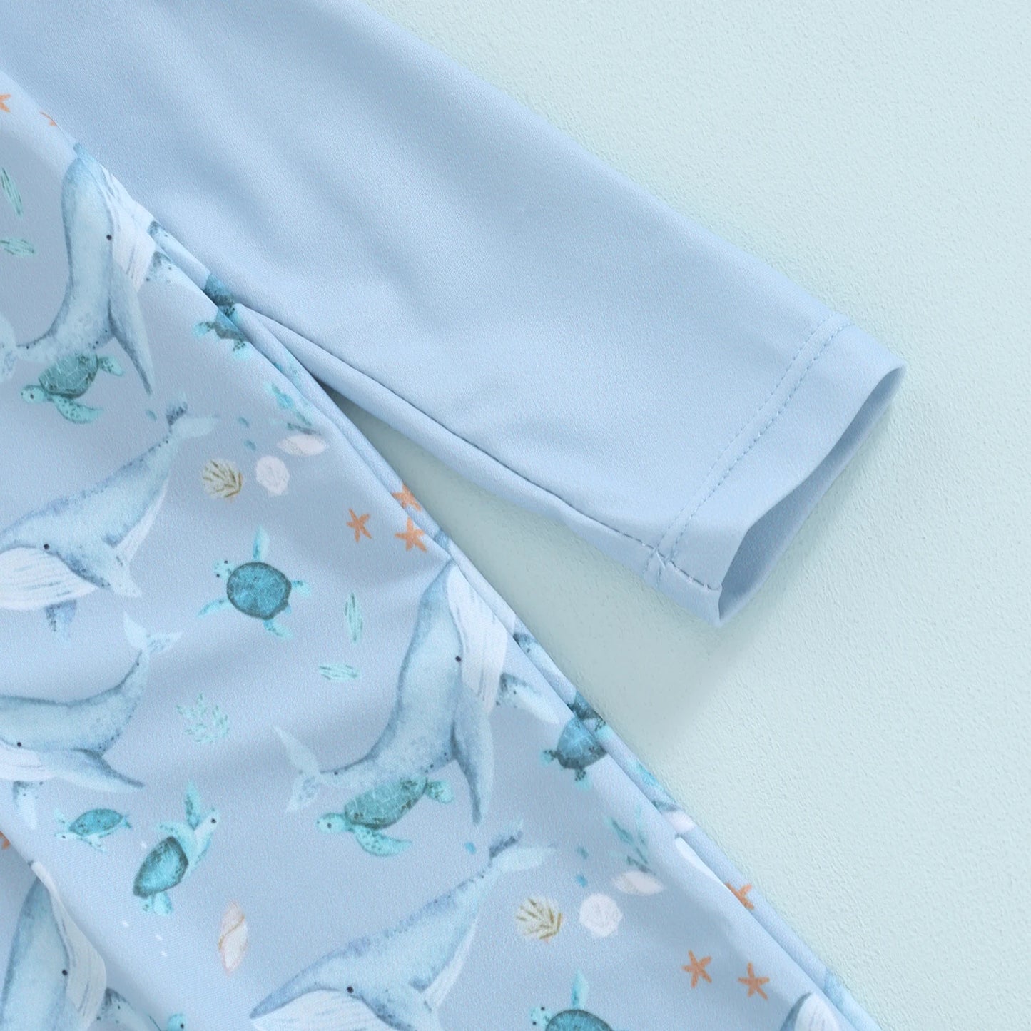Baby Boy Swimwear Cute Summer Kid Bikini Set Whale Print Long Sleeve Rash Guard Swimsuit Sun Hat Toddler Bathing Suit