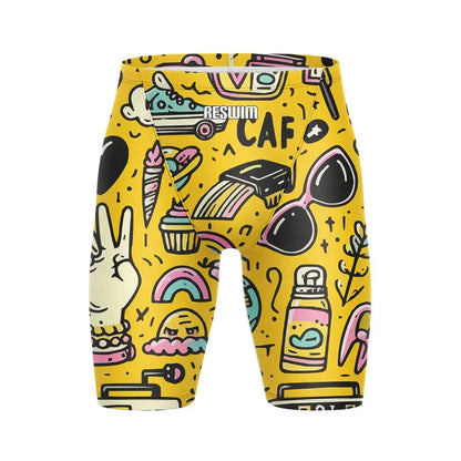 Swim Boxers Summer Men's Funny Cartoon Design Swimming Trunks Swim Jammer Swimsuit Tights Shorts Training Sports Beach Quick Dry Running Surfing Pants
