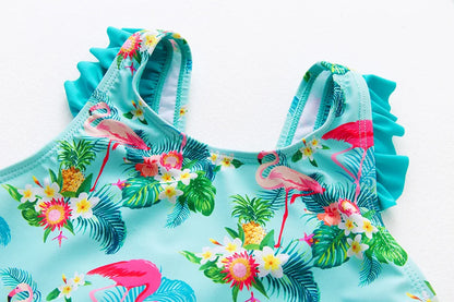 Kids Swimwear for Girls Flamingo Print One-pieces Swimming Suit Summer Beach Swimsuit Children Infant Bathing Suit Bikini
