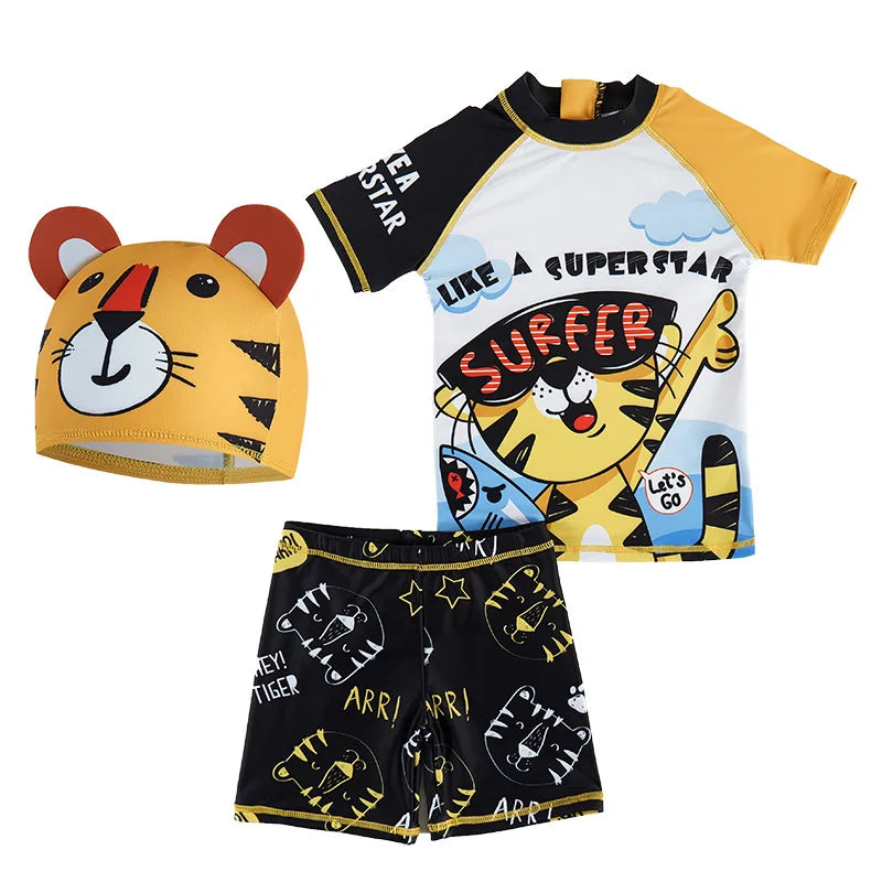 Boys' Character Rash Guard Set with Shorts & Hat