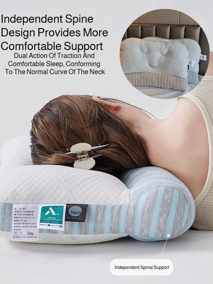 Adult Neck Pillow Feather Velvet Pillow Core Whole Head Traction Partition High Elastic Pillow Core Homestay Hotel Special Pillow
