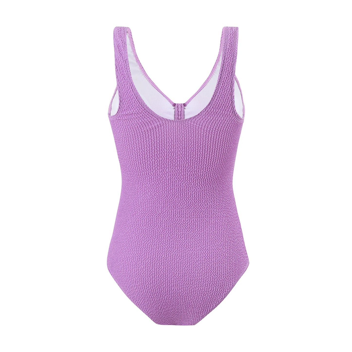Womens One Piece Swimsuit Swim Leotard Sleeveless Low U Back Soft Cup Textured Monokini Bathing Suit for Beach Tropical Travel
