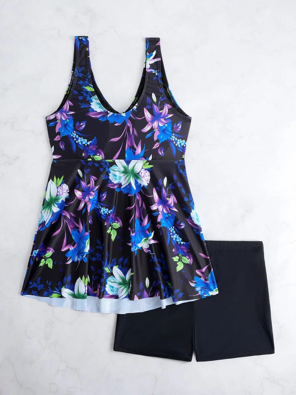 Printed Two Pieces Swimsuit Women Tankini Set Beach Dress Swimwear Female Bathers Bathing Swimming Suit Padded Beachwear