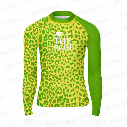Men's Rash Guards Swimsuit Long Surfing T-Shirt Print Swimming Clothes Elasticity Water Sports Beach UV Protection Swimwear