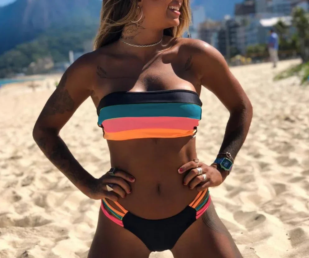 Push Up Bikini Print Swimsuit Swimwear Women Low Waist Bathing Suit Bikinis Set Beachwear Brazilian Biqiuni XL