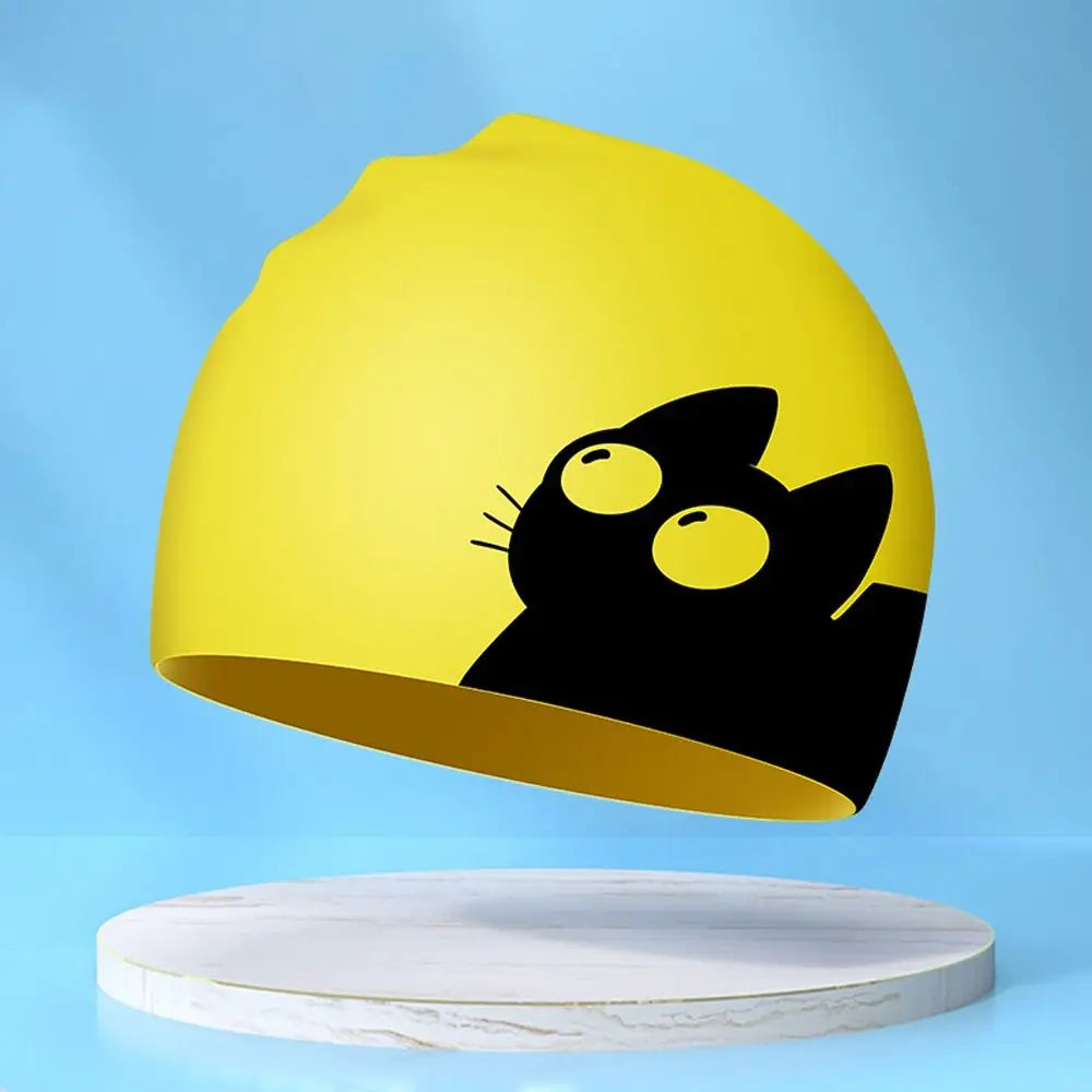 Lightweight Waterproof Children Swimming Cap Silicone Cartoon Kid Swimming Hat Protect Ears Animal Bathing Hats Cap Swimming Pool