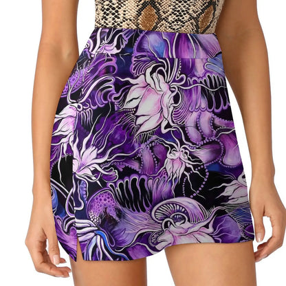 Lily Floral Tulips Skirt Summer Colorful Flowers Fashion Casual A-line Skirts Elegant Mini Skirt Woman Design Oversized Clothing