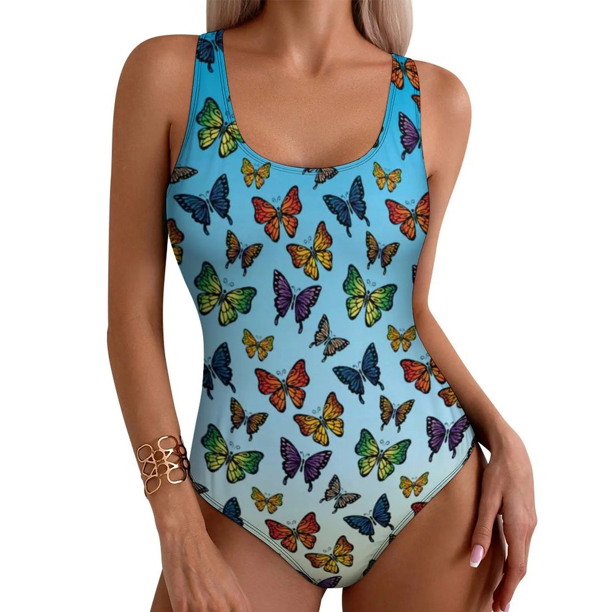 Women's Butterfly-Print One-Piece Swimsuit