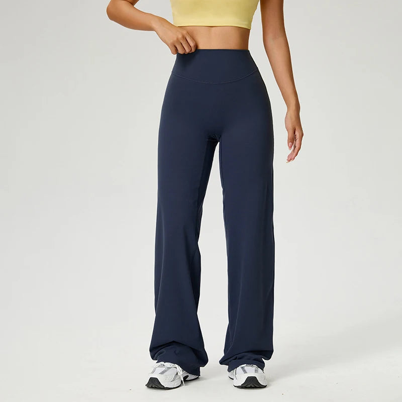 High Waist Straight-Leg Pants Ultra Soft Butter Fabric Women's High Elastic Yoga Pants Running Sport Trousers 8 Colors
