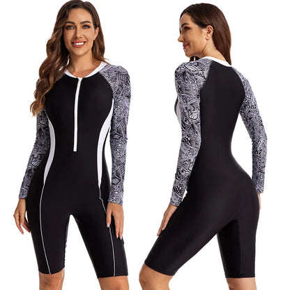 Profession Diving Suit Women Jumpsuit One Piece Wetsuit Swimsuit Long Sleeve Swimwear Women Bathing Suit Surfing Swim Suits