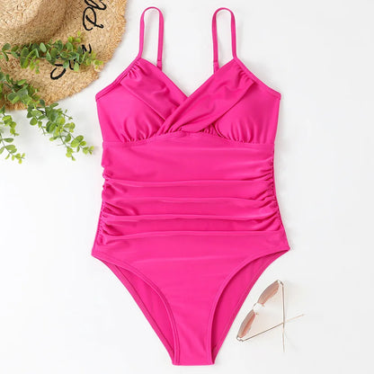 S - XXL Wrinkled One Piece Swimsuit Women Swimwear Female Monokini Swimsuits Bathing Suit Swim Beach Wear Bodysuit