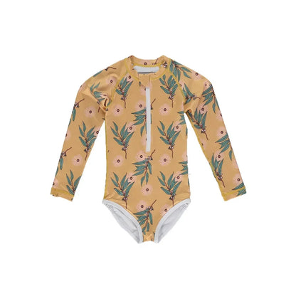Toddler Girls Swimwear Summer Baby Rash Guard Long Sleeve Swimsuit Boys Bathing One-Piece Kids Clothes