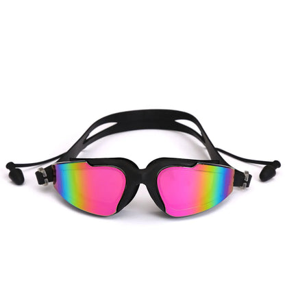 Professional Swimming Goggles for Men and Women, Silicone Anti-Fog, UV Adjustable, Multicolor Swimming Glasses with Earplug