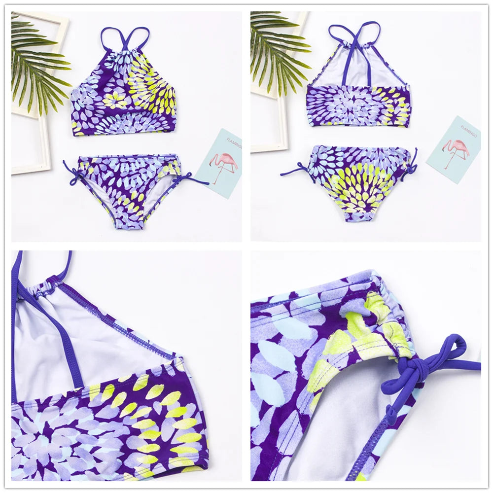 Multi Style Multi Colour Kids Girls Bikini Set 2025 New Print Girls Kids Swimwear Swimsuit Summer Children  Bathing Suit