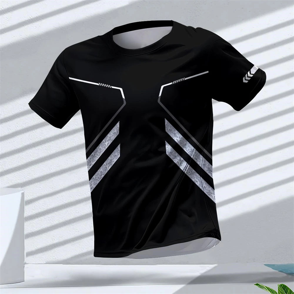 Gym Summer Quick Dry Breathable Men's T Shirt Outdoor Run Fitness Sports Short Sleeve Casual O-Neck Men Gym Sportswear T-Shirt