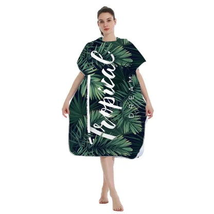 Surfing Diving Summer Surf Poncho Men Women Microfiber Fabric Quick-Dry Robe With Hood Unisex Outdoor Swim Towel Warmer
