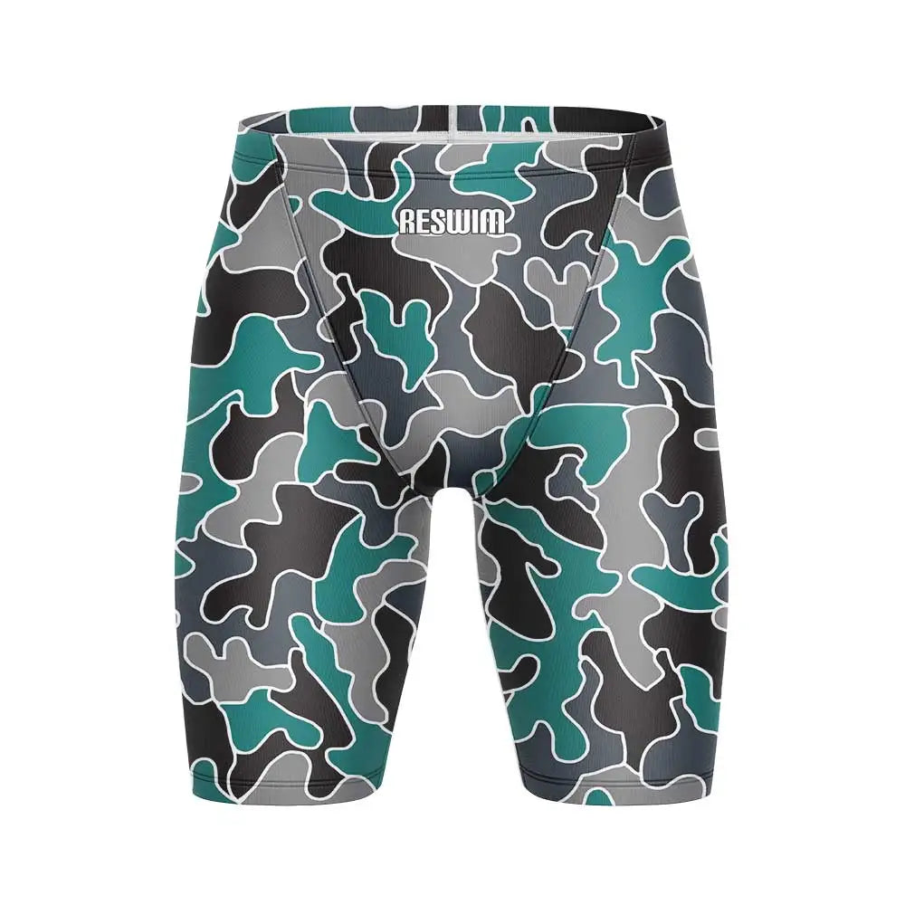 Mens Summer Swim Jammer Quick Dry Swimsuit Print Swimming Beach Tights Shorts Surfing Trunks Men's Swimwear Sports Training Pants