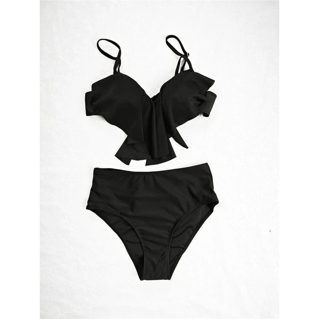 S - XL Printed Underwired Female Swimsuit High Waist Bikini Women Swimwear Two-pieces Bikini set Bather Bathing Suit Swim