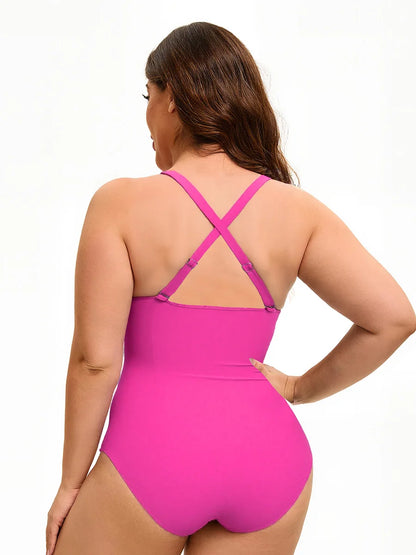 Plus Size Sport Swimsuit - Women's Backless One Piece Swimsuit Bathers Pool beach