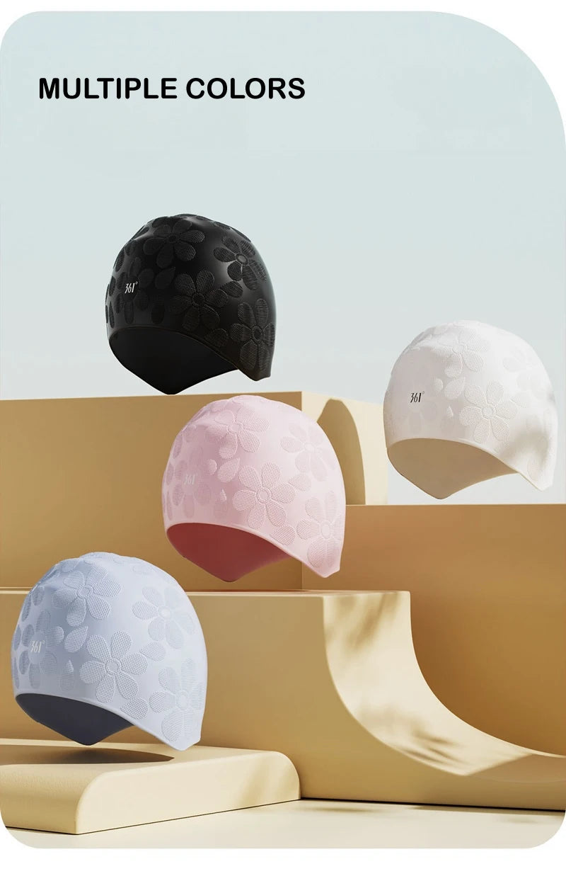 Granular Pattern Silicone Swimming Cap Women Men Non-slip Durable Flexible Pool Swim Hat Bonnet De Natation Femme