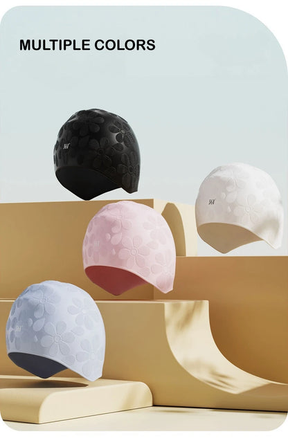 Granular Pattern Silicone Swimming Cap Women Men Non-slip Durable Flexible Pool Swim Hat Bonnet De Natation Femme