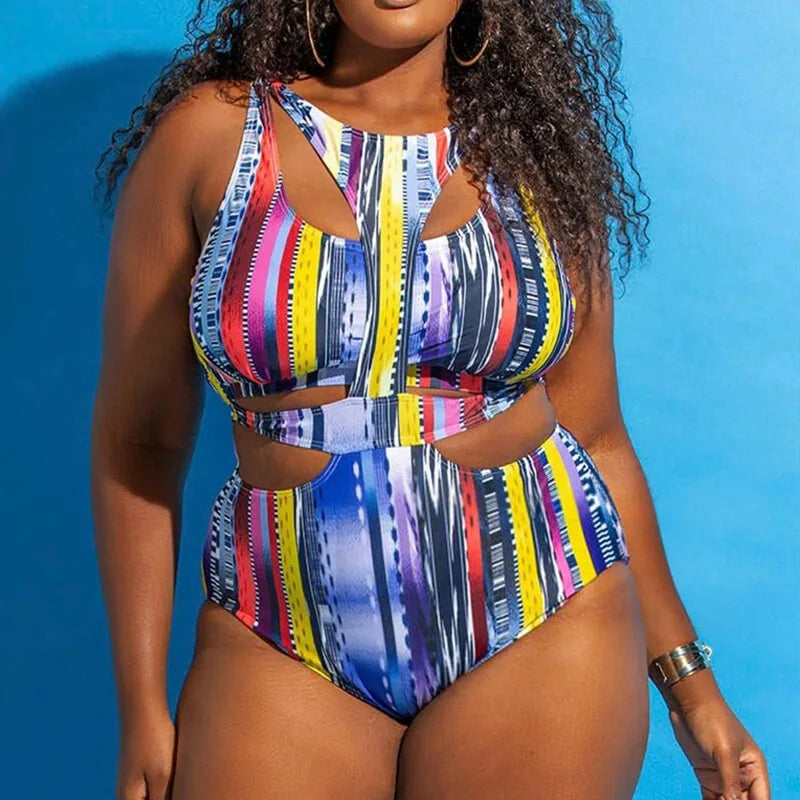 Push Up Bikini Printed Swimsuit Women Plus Size Swimwear Female High Waist Bathers Bathing Swimming Swim Suit Beachwear