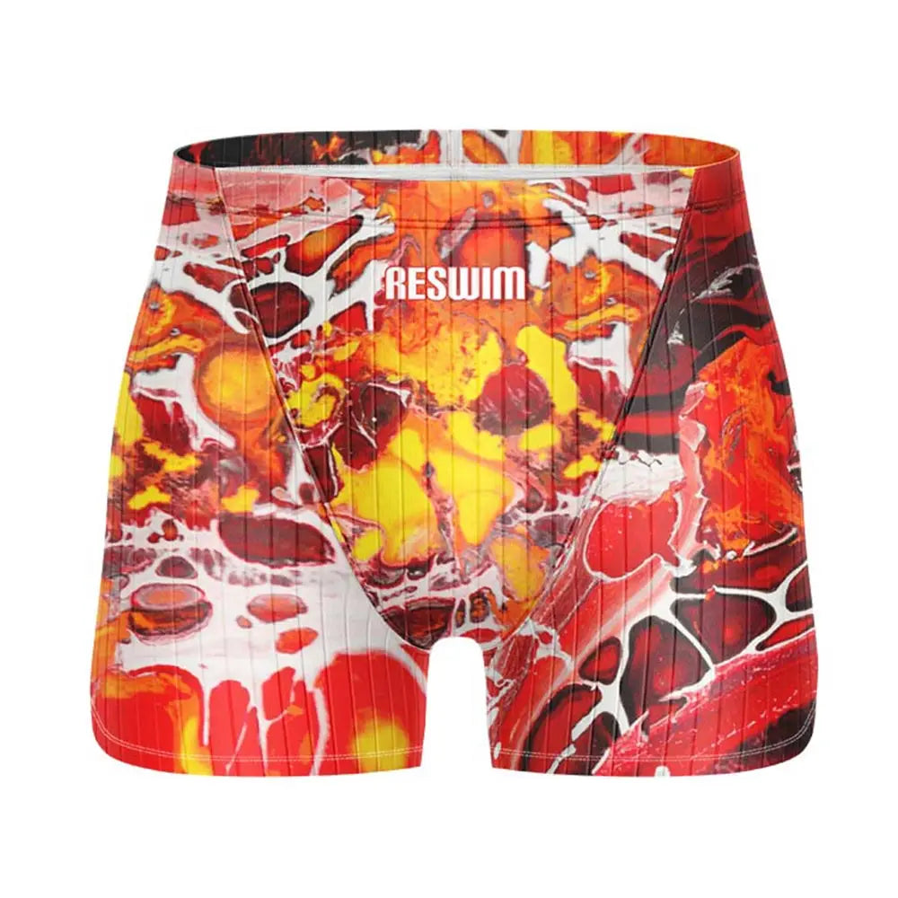 Men's Jammer Swimsuit Athletic Training Swim Trunks Bathing Suit Durable Training Swimming Surfing Diving Shorts Summer Swimwear