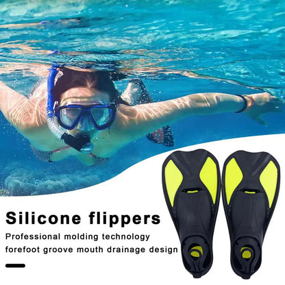 Diving Fins Swimming Training Fins Professional Snorkeling Flippers Short Blade Flippers Leg Strength Building Swimming Flippers