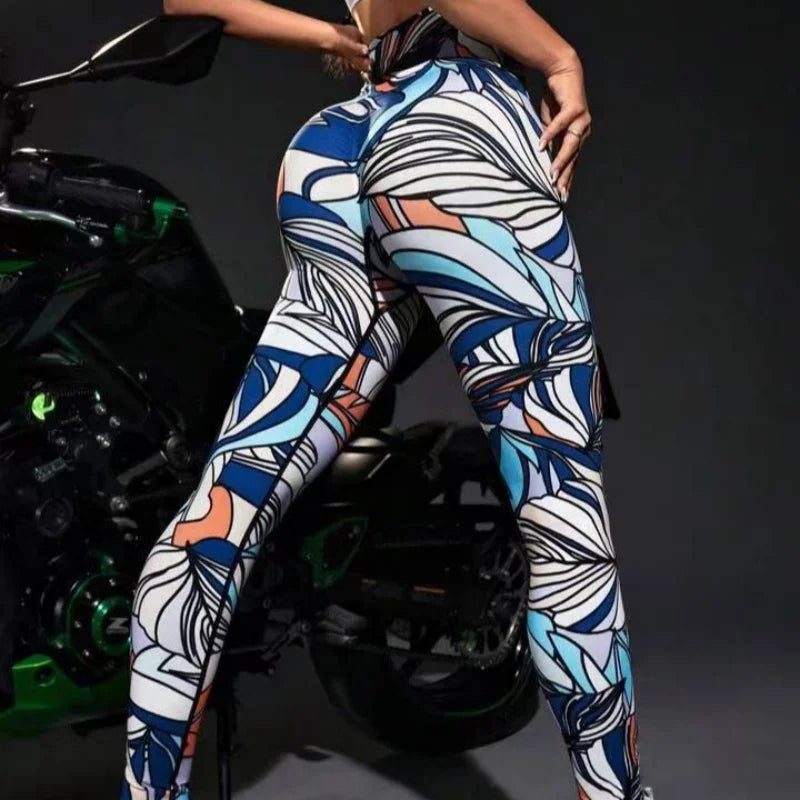 3D Colorful Tie-Dye Print Women's Yoga Pants Fashion Creative Design Gym Fitness Leggings Simple Stripe Comfortable Elastic Pant