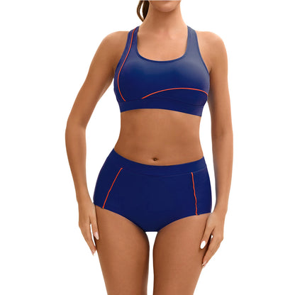 Womens Swim Sets Athletic Swimsuit Chest Pads Tank Top Swim Tops and Bottoms Suit Sport Swimwear Outfits Rash Guard Bathing Suit