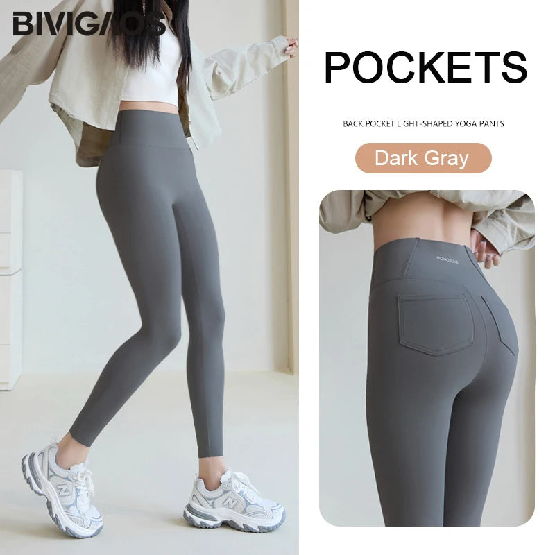 Back Pocket Sharkskin Leggings Women White Tight Casual Sport Fitness Leggings Skinny Pencil Pants