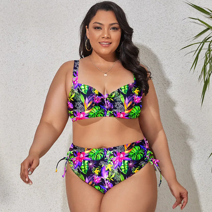 High Waist Leopard Bikini Set Plus Size Swimwear for Women Swimsuit Beachwear Bathing Suit Thong