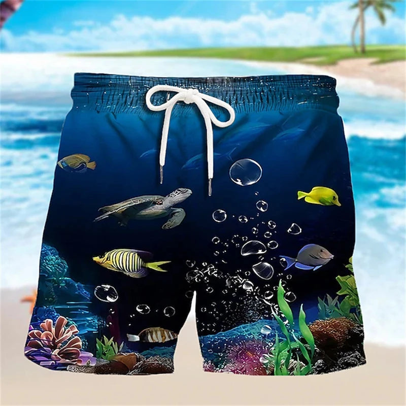 Animal Fish 3d Y2k Shorts Men Sea Creature Graphic Beach Shorts Kid Loose Casual Swimsuit Sports Pants Fashion Hawaii Swim Trunks