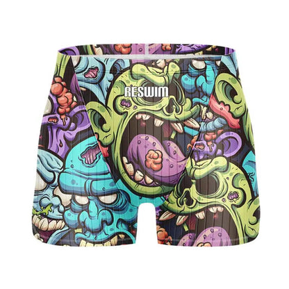 Men's Jammer Swimsuit Athletic Training Swim Trunks Bathing Suit Durable Training Swimming Surfing Diving Shorts Summer Swimwear