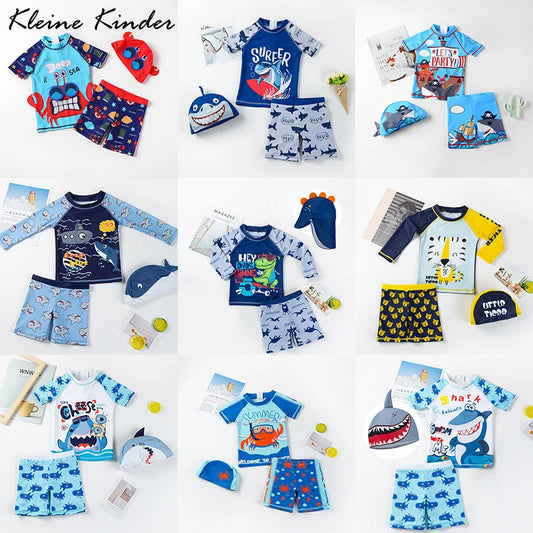 Baby Swimwear UPF50 Swimsuit Boy Long Sleeve Summer Toddler Boys Beach Clothes UV Protection Children's Bathing Swimming Suit