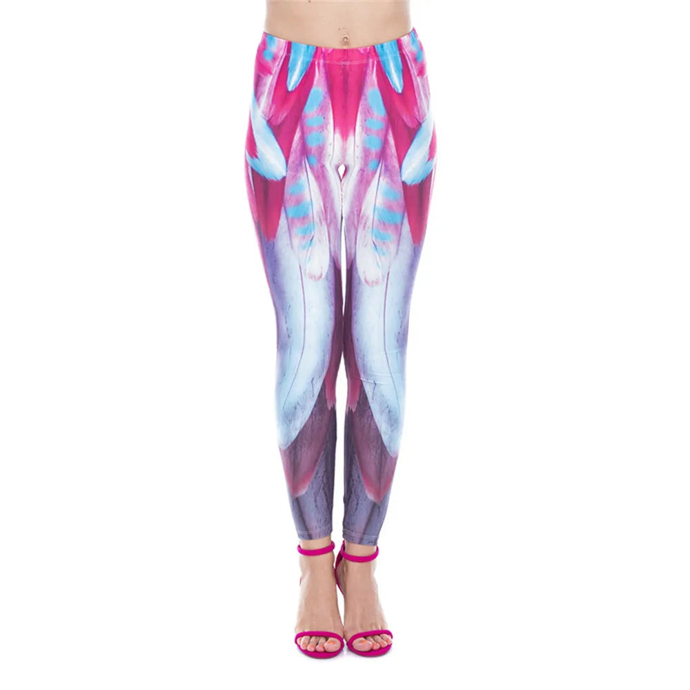 DeanFire Women's 80s Leggings Artistic Splash Printed Buttery Soft Stretchy Pants Leggings Elastic Waist Regular Trousers