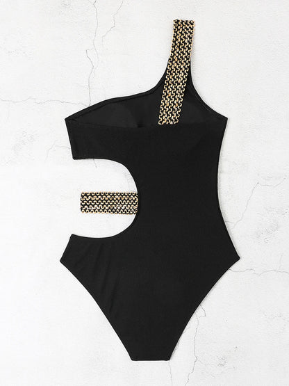 One Shoulder Swimsuit Women One Piece Hollow Out Swimwear Female Bodysuit Bathing Swimming Suit Bathers Beachwear