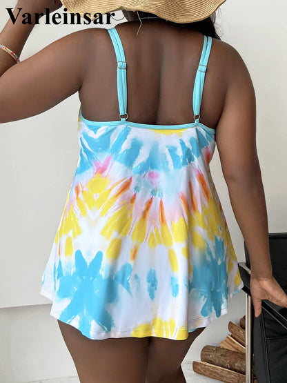 0XL - 4XL Tie Dye Bikini Plus Size Large Size Swimwear Women Swimsuit Female Two-pieces Bikini set Bather Bathing Suit
