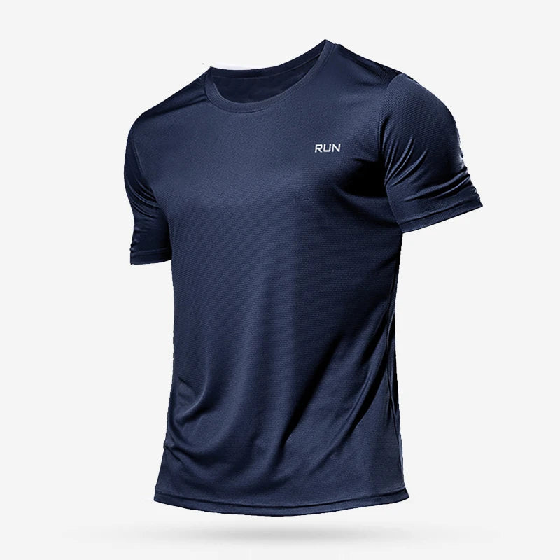 Mens Short Sleeve Sport t Shirt Quick Dry Running t-Shirt Breathable Fitness Shirt Top Ice Silk Gym Football Jerseys Man Clothes