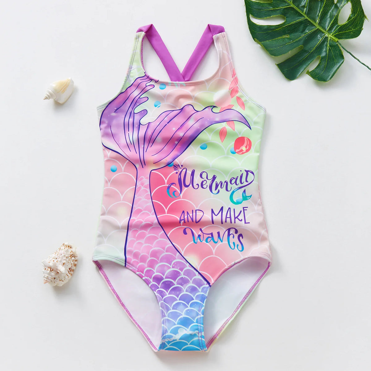 2-8Years Toddler Baby Girls Swimsuit One Piece Girls Swimwear Fishscale Children Swimwear Kids Beach Wear Girls Swimming Outfits