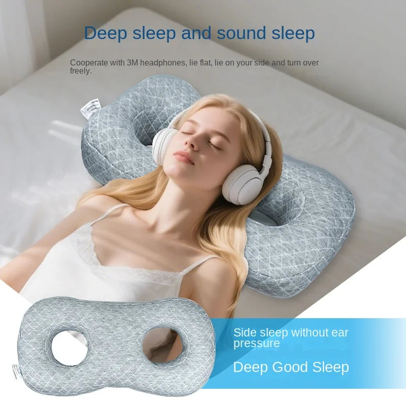 Ear hole protection pillow,pressure resistant ear pillow,non pressure ear pillow,side sleeping hollow music pillow,beauty pillow
