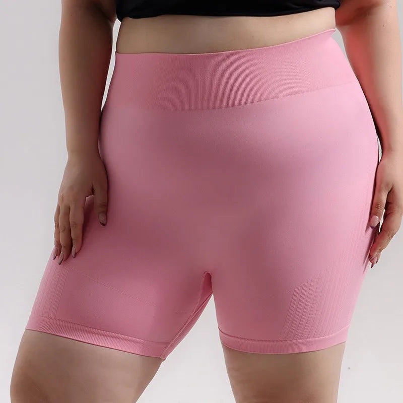 Plus Size Sports Shorts Women Seamless Skinny Shorts Outdoor Running Hip Lifting High Elastic Yoga Shorts Summer