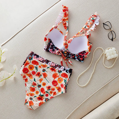 Brazilian Bikini Set Women Print Biquini Female Cut Bikinis Swimwear Push Up Swimsuit Bath Suit