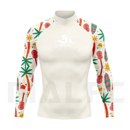 MALFC Rash guard for men Surfing Clothes Swimsuit Rashguard Surf Wear UPF 50 Water Sport Long Sleeve T-shirt Swimwear snorkeling