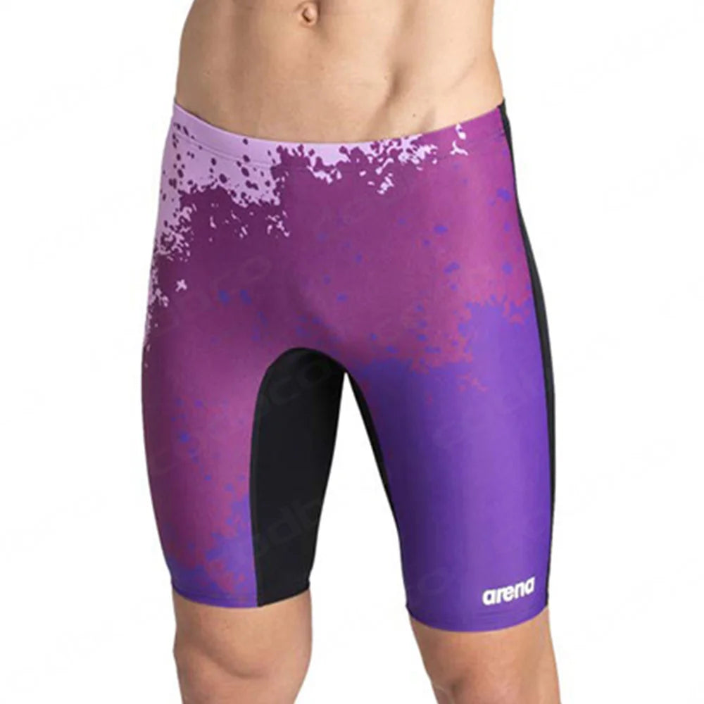 Summer Men's Swim Jammer Swimsuit Swimming Trunks Shorts Beach Tights Swim Pants Quick Dry Sports Running Surfing Diving Shorts