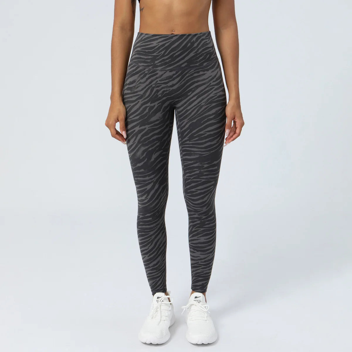 Women High Waist Yoga Pants Buttery Soft Zebra Stripe Printed Sports Leggings Breathable Workout Running Tights Sportswear