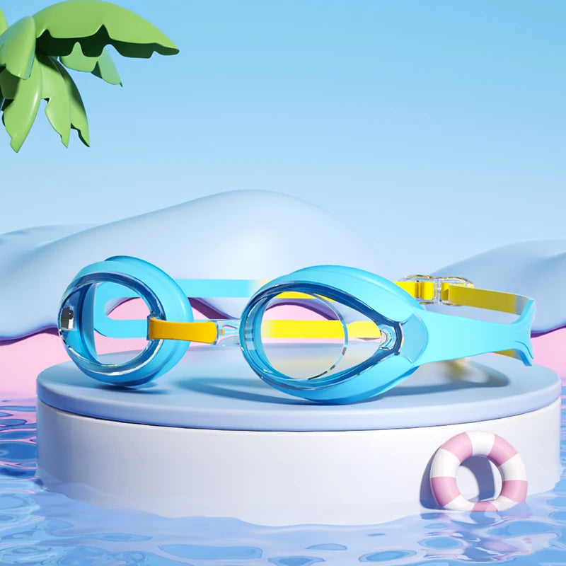 Kids Swimming Goggles Anti-fog Waterproof HD View Children Swim Goggles for Boys and Girls Electroplate and Clear Lens to Choose