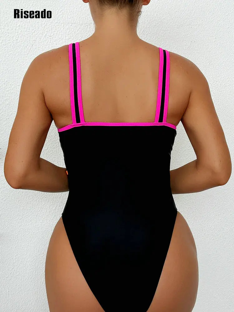 Women's One Piece Swimsuit  V Neck Bathing Suits Swimwear Bathers