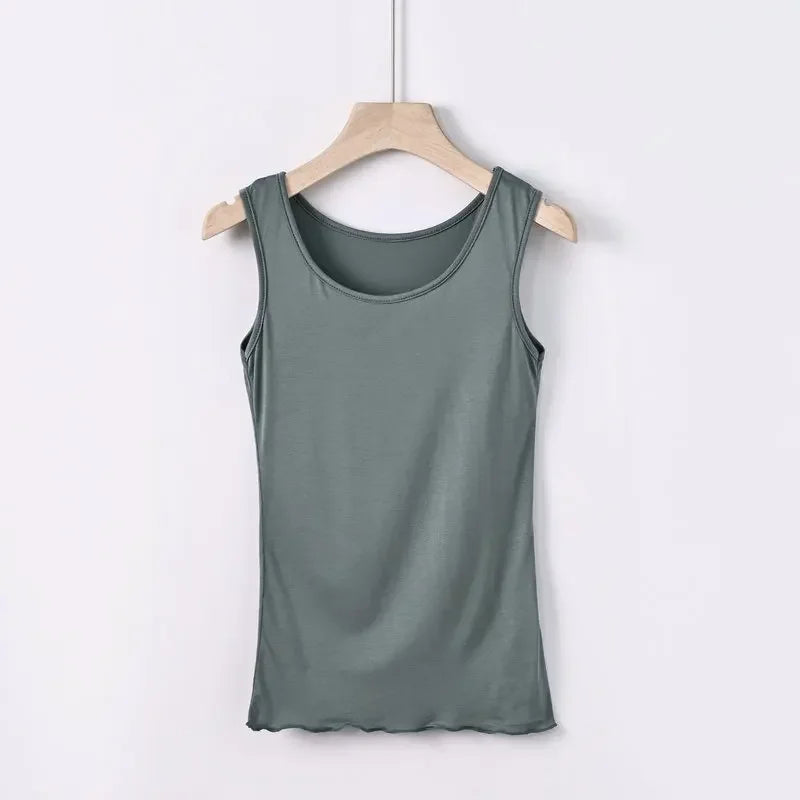 Plus size 6XL summer women's Tank Tops Loose Modal camis Tshirt bottoming sleeveless tee tops Sollid color Vest all match